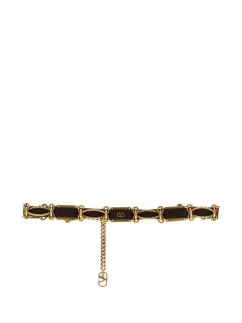 Valentino Valentino Garavani Women Dark Brown Leather And Metal Belt