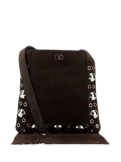 Valentino Valentino Garavani Women Brown Suede Small Nellcã´Te Crossbody Bag