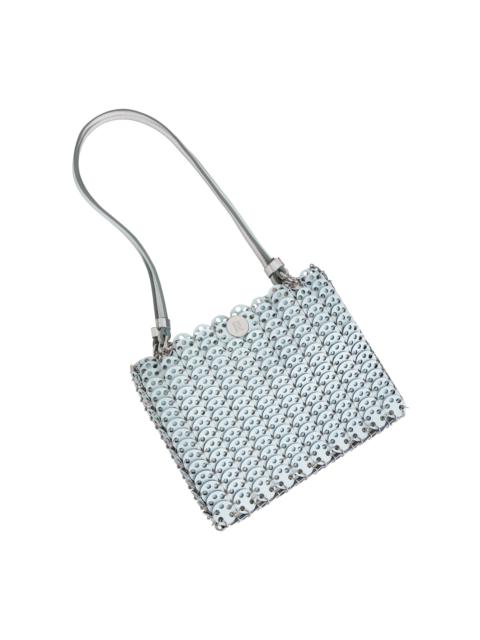 rabanne Metallic Leather Paillettes Shoulder Bag blue