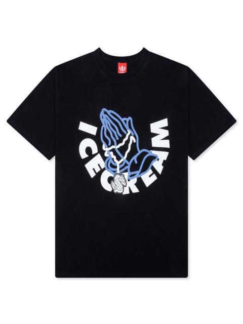 ICECREAM AND THEN YOU PRAY FOR ME S/S TEE - BLACK