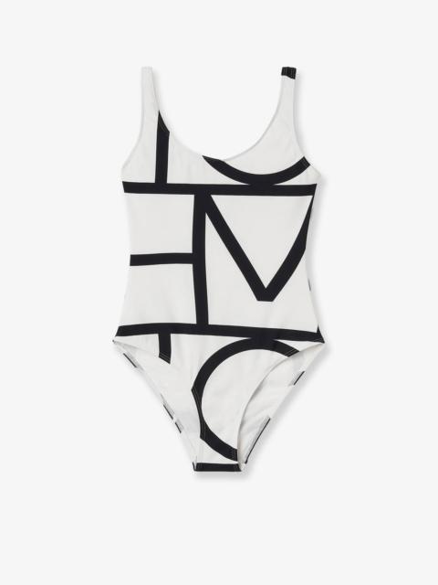 TOTEME Toteme One-Piece Swimsuit Monogram Print White