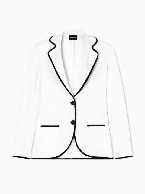 GIORGIO ARMANI SINGLE-BREASTED SILK-JERSEY JACKET