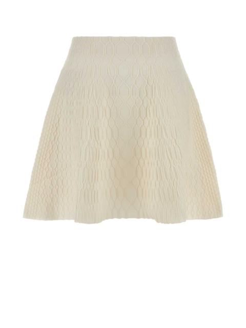 Balmain Balmain Women Ivory Knit Skirt