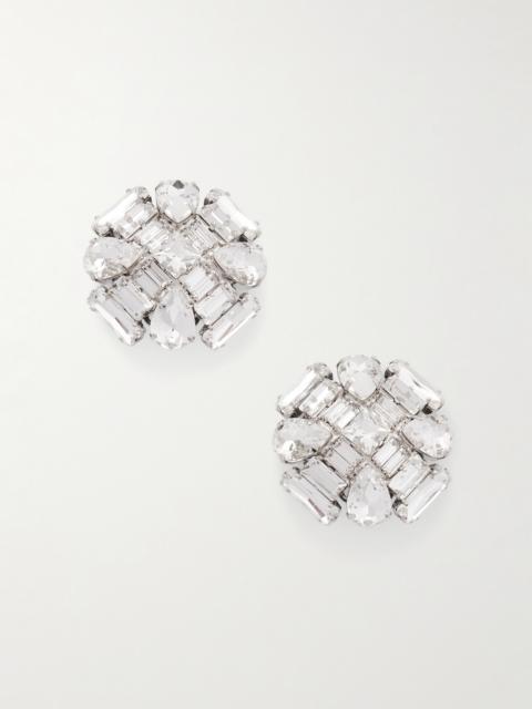 Alessandra Rich Silver-tone Crystal Clip Earrings