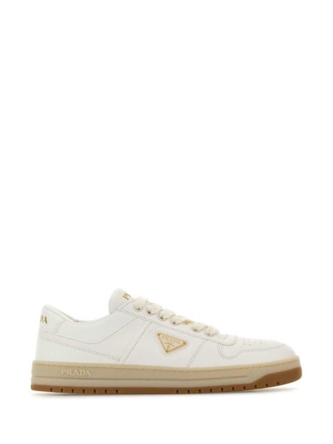 Prada Prada Women Ivory Nappa Leather Downtown Sneakers