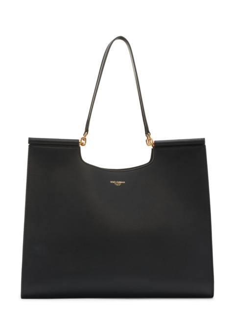 Dolce & Gabbana Dolce&Gabbana Sicily Leather Shopper in Nero at Nordstrom