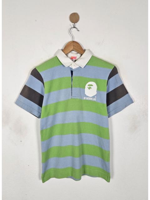A BATHING APE® A Bathing Ape BAPE polo rugby stripe