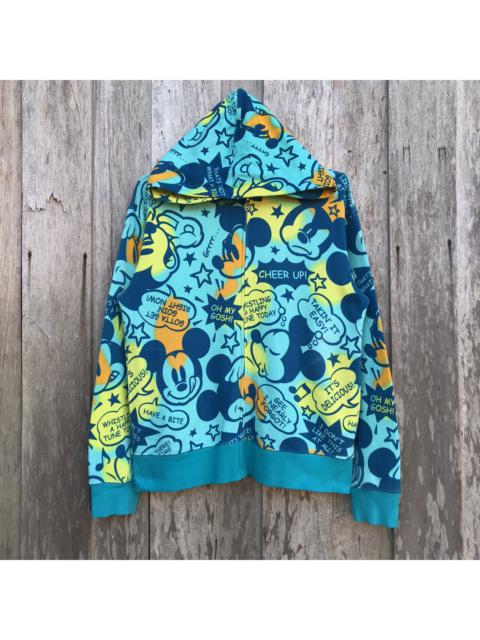 Other Designers Vintage - Vintage Disney Multicolor Mickey Mouse All Over Print Hoodie