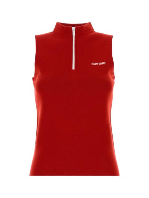 Miu Miu Miu Miu Women Red Wool Tank Top