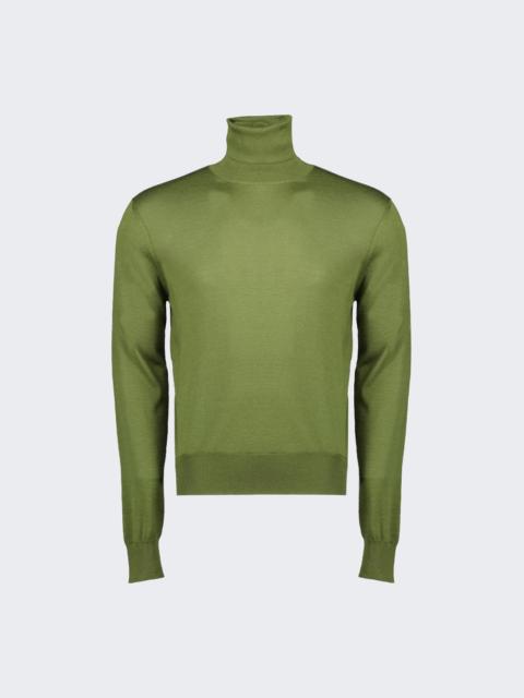 SAINT LAURENT Turtleneck Sweater Vert Olive