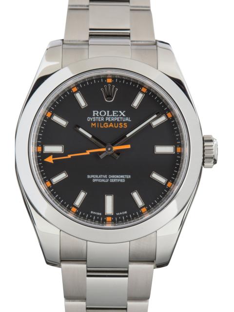 ROLEX Used Rolex Milgauss Black Dial Ref 116400 Smooth Bezel