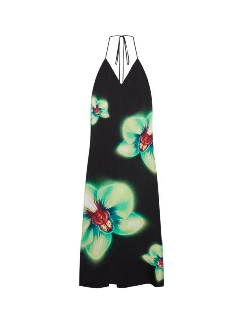 CASABLANCA Orchid Glitch Silk Dress
