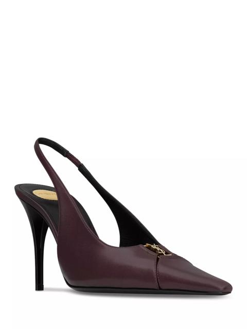 SAINT LAURENT Women's Babylone Breteuil Slingback Pumps