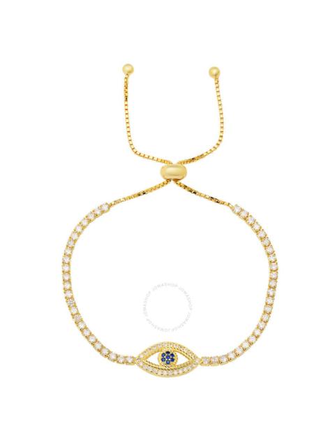 Other Designers Kylie Harper 14k Gold Over Silver Cubic Zirconia  CZ Evil Eye Adjustable Bracelet