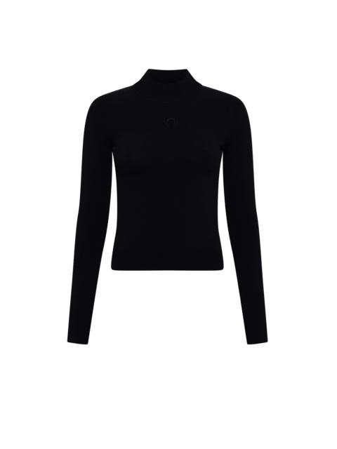 Marine Serre Moon Logo Knit Ls Highneck Top