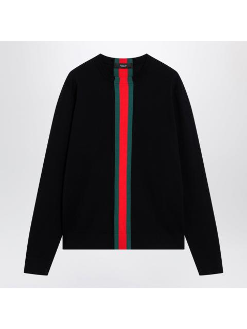 GUCCI Gucci Knitted Cotton Sweater With Web Ribbon Men