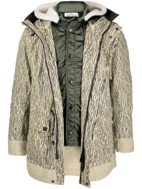Stone Island Rain Camo print layered parka