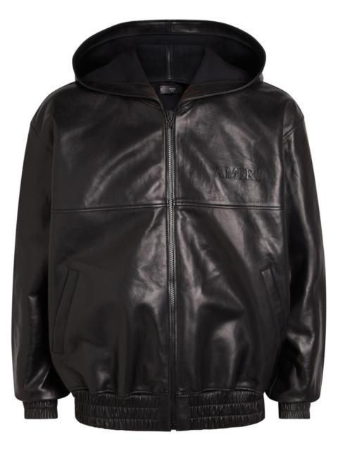 AMIRI Amiri Logo-appliquéd Hooded Leather Jacket