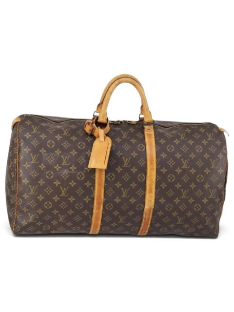 Louis Vuitton Keepall leather travel bag