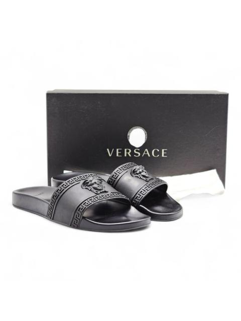 VERSACE Versace Medusa Men's Black Pool Slides Sandals - Preowned Size EU 44 US 11
