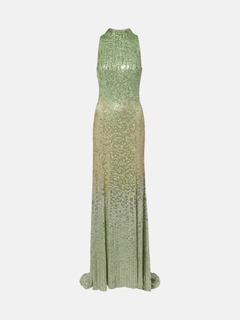 JENNY PACKHAM Benie embellished halterneck gown