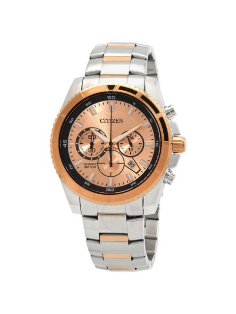 Other Designers Citizen Chronograph Quartz Rose Gold Dial Men's Watch AN8204-59X