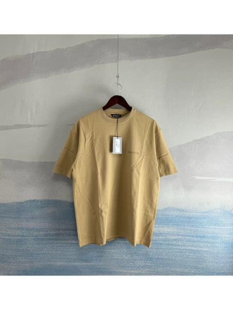 BALENCIAGA Balenciaga Khaki Short-Sleeve T-Shirt with Small Double-B Logo Embroidery
