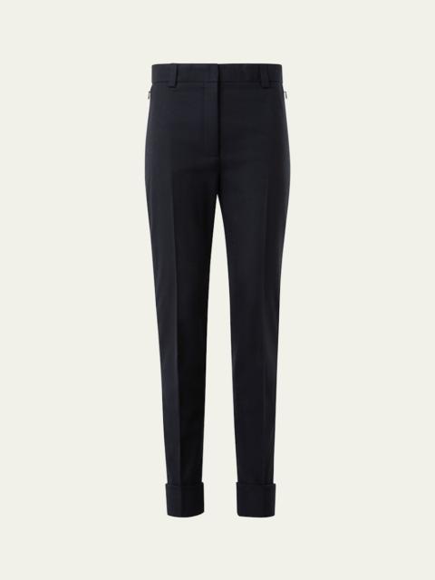 AKRIS Maxima Wool Stretch Flannel Skinny-Leg Ankle Pants