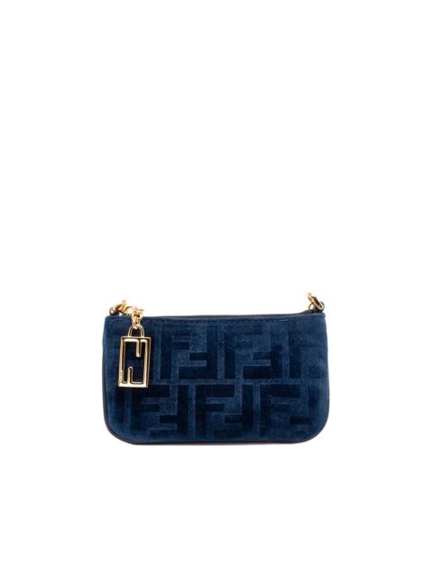 FENDI `FF` Denim Mini Flat Pouch