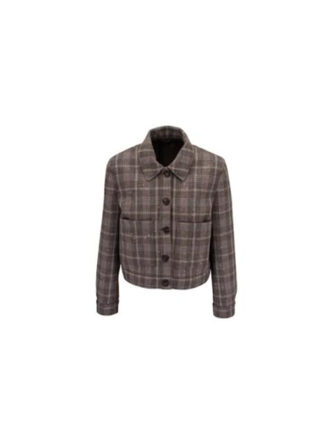 Brunello Cucinelli Brunello Cucinelli Women'S Plaid Cropped Jacket With Sequins