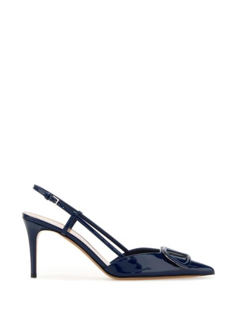 Valentino Navy blue leather VLogo Signature pumps