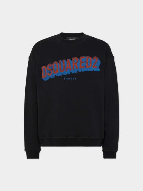 DSQUARED2 RELAX FIT TACTILE LOGO CREWNECK