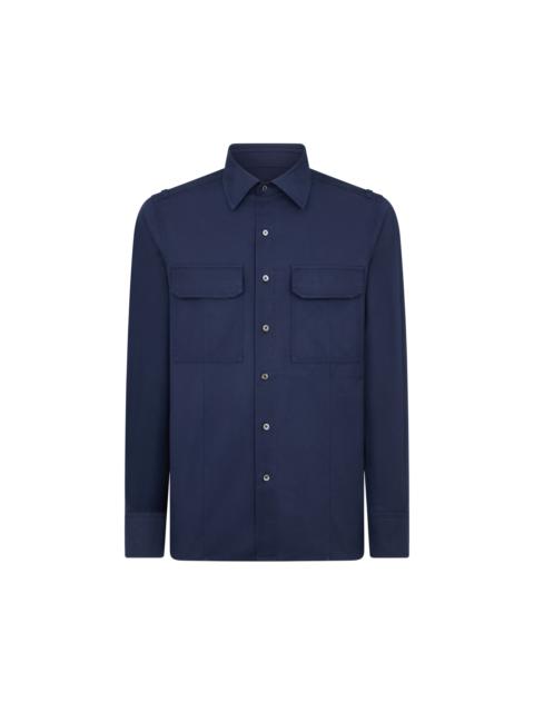 TOM FORD COTTON TWILL MILITARY SHIRT