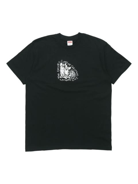 Supreme Supreme FW19 Week 17 Eat Me Tee Kitten Printing Short Sleeve Unisex Black SUP-FW19-10916