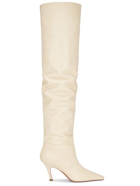 Amina Muaddi Jamie Thigh High 80 Nappa Boot