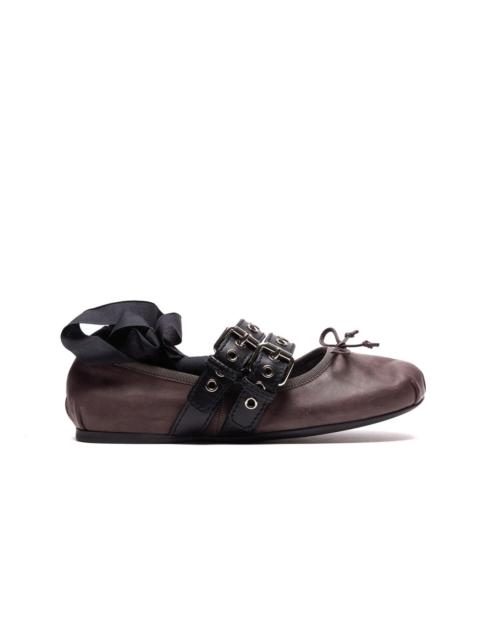 Miu Miu Miu Miu Women Nappa And Calf Leather Ballets