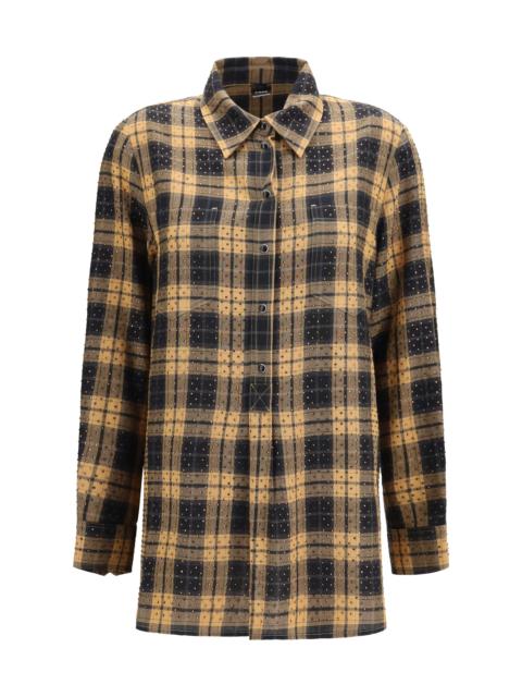 PINKO Pinko Barbellino Check Pattern Shirt Cammello/Nero