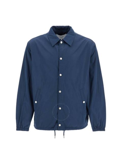 Maison Kitsune Navy Logo Print Coach Jacket