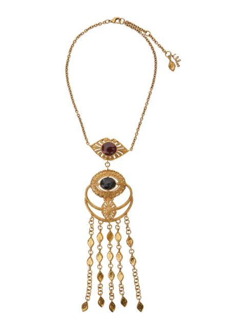 Chloé Women Metallic Necklace With Rear Claw Clasp Closure And Pendant In Brass Woman