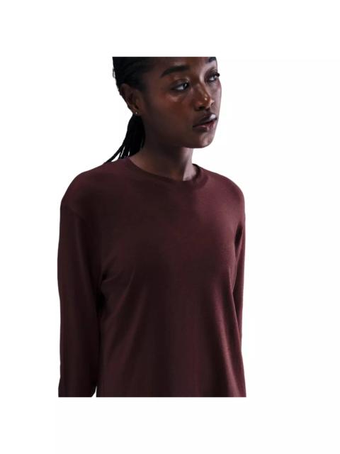 Nike One Women's Relaxed Dri-FIT Long-Sleeve Top -Burgundy