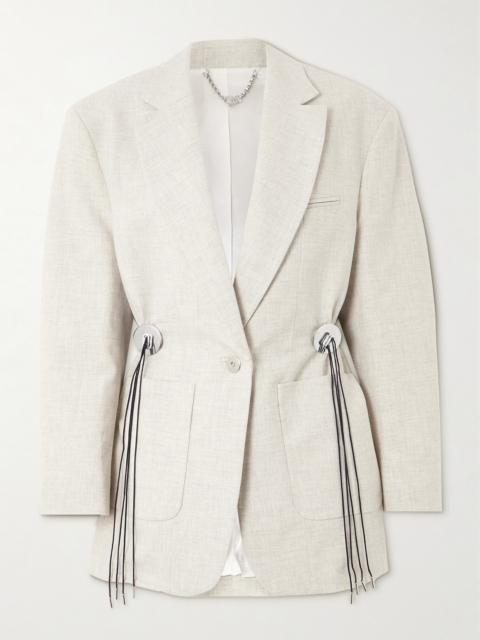 rabanne Embellished Gathered Wool And Cotton-blend Blazer