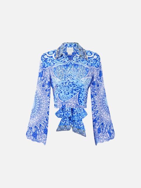 CAMILLA CROPPED WRAP SHIRT