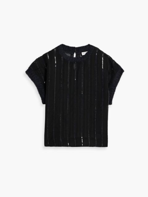 Brunello Cucinelli Sequin-embellished silk-organza top