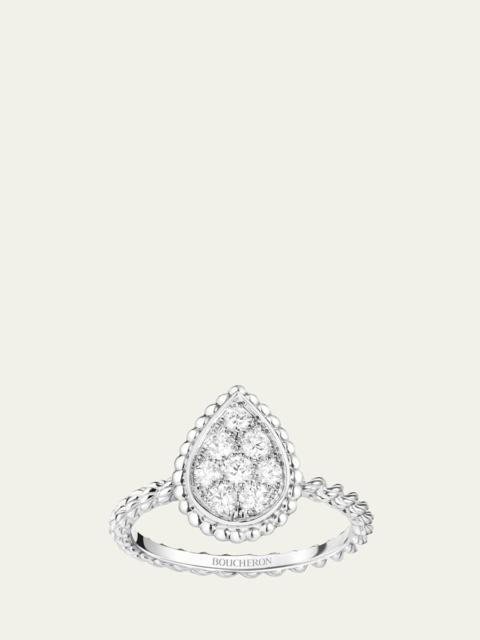 Boucheron 18K White Gold Serpent Boheme Diamond Ring with S Motif