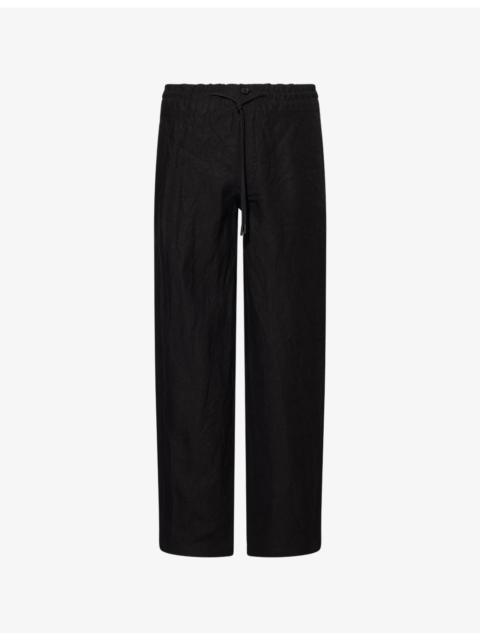 Burberry Straight-Leg Drawstring Linen Trousers