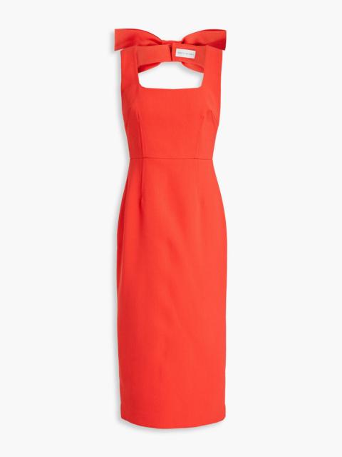 REBECCA VALLANCE Ally bow-embellished crepe midi dress