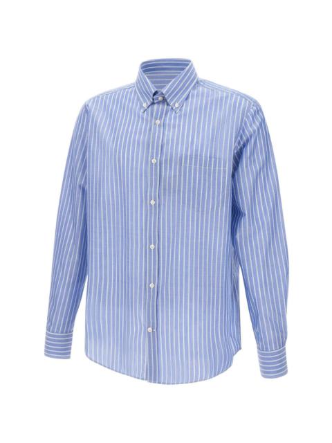 striped button-up shirt