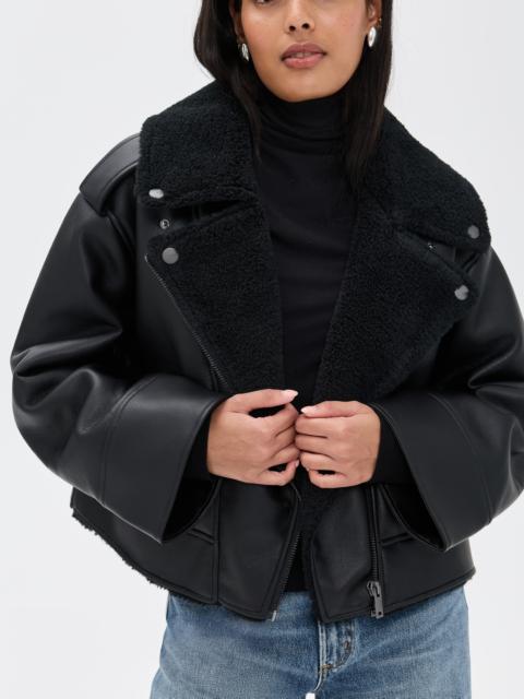 UGG Finnian Luxefluff Faux Leather Moto Jacket