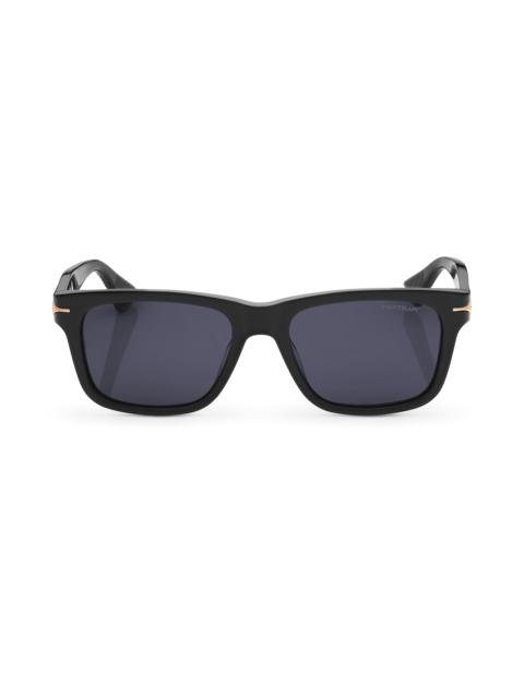 Montblanc Rectangular Sunglasses with Black Colored Acetate Frame