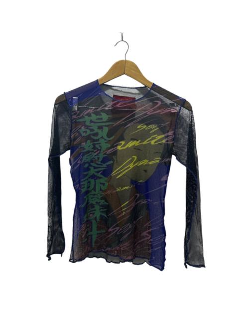 Other Designers Japanese Brand - Rare Sexy Dynamite Mesh Shirt Punk Script Geisha Full Print